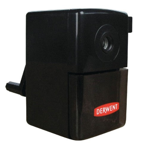 Compact Derwent Super Point Mini Sharpener with reservoir, sharpens pencils up to 8mm, perfect for artists on the go.