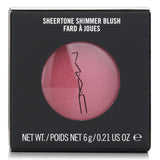 MAC Sheertone Shimmer Blush in Peachykeen, a micro-refined powder for a sheer, glossy finish and sun-kissed glow.