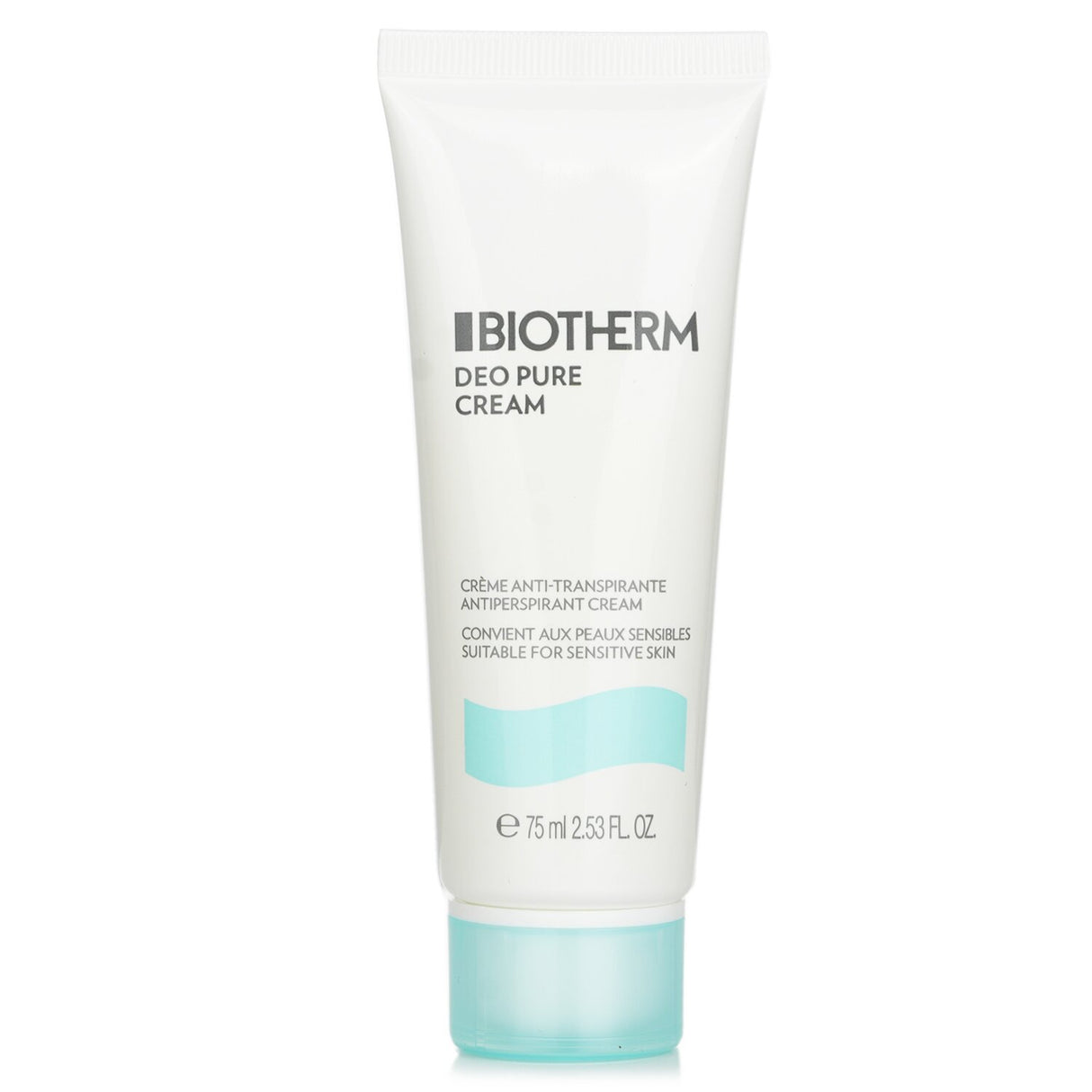 Biotherm Deo Pure Antiperspirant Cream 75ml: alcohol-free, non-greasy formula for all-day freshness and sensitive skin care.