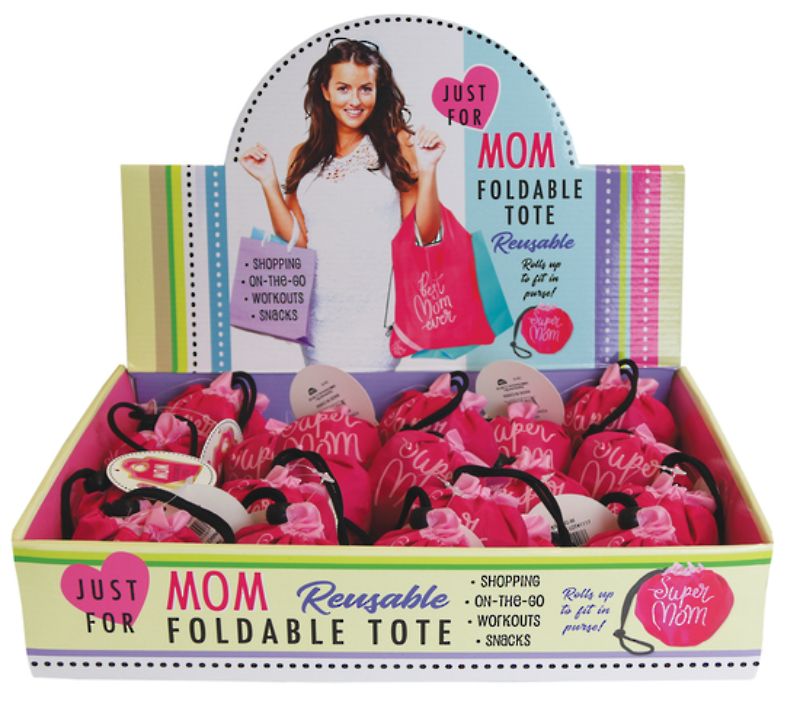 Just For Mom Folding Tote Bag Display - 24pcs
