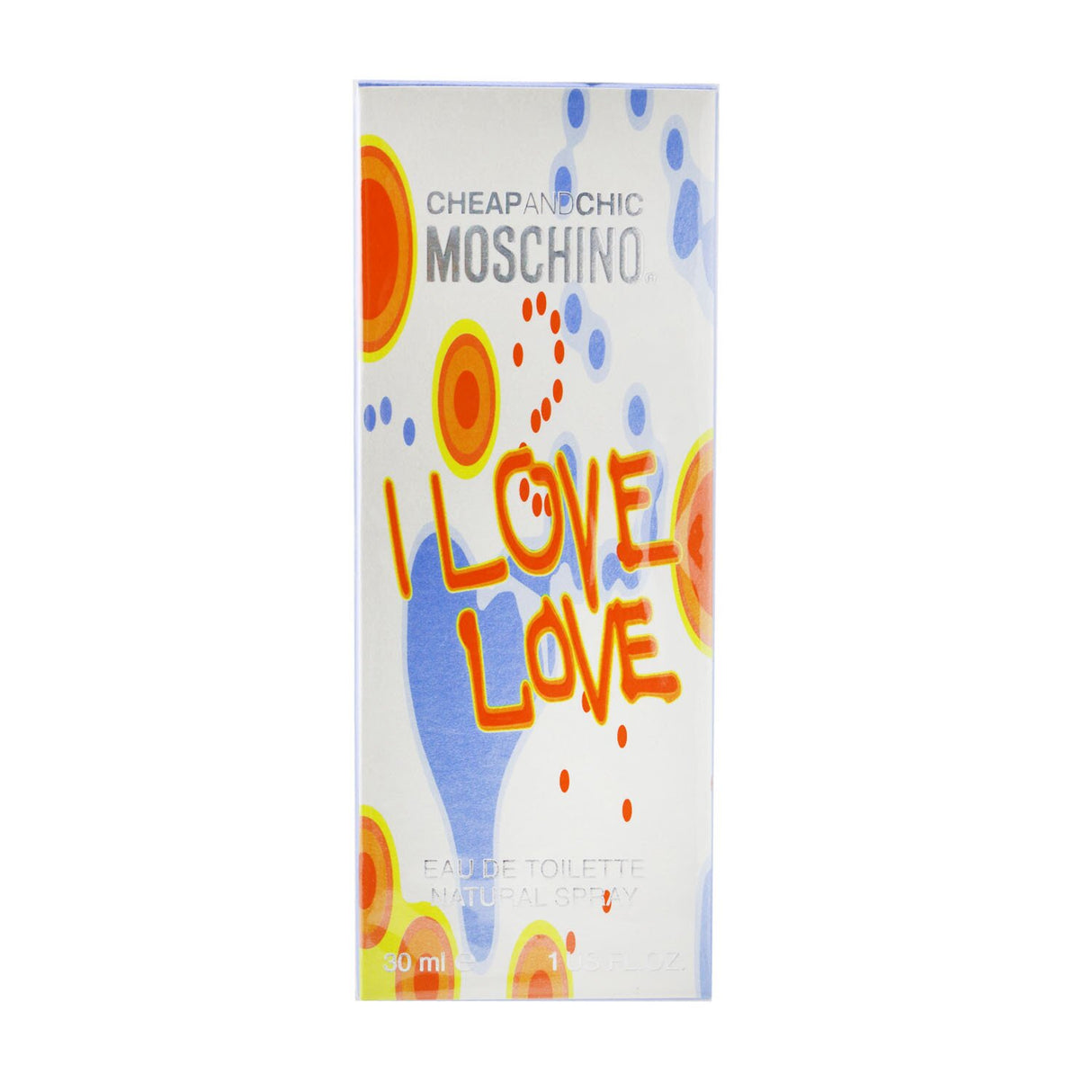 Moschino I Love Love Eau De Toilette, 30ml, a vibrant citrus floral fragrance for women, perfect for spring and summer.