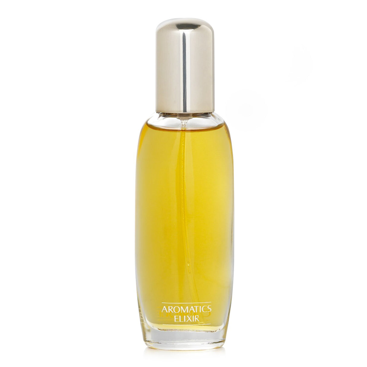 Clinique Aromatics Elixir Eau De Toilette Spray 45ml, a fresh, woody fragrance blend of rose, chamomile, and patchouli.