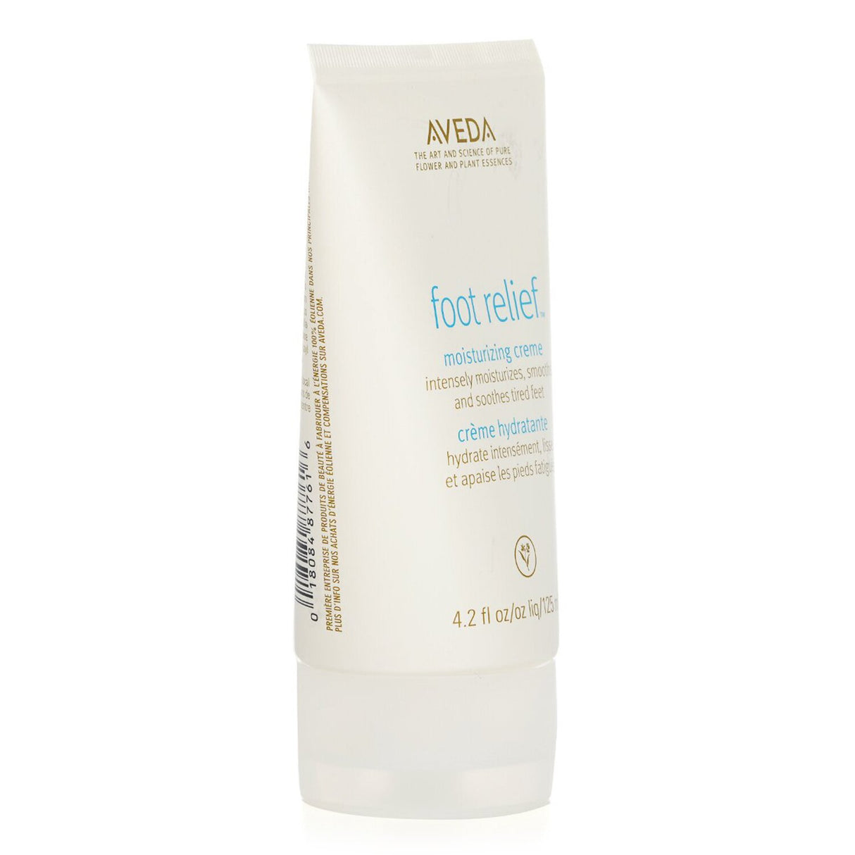 Luxurious Aveda Foot Relief cream, enriched with herbs and oils, soothes tired feet, softens calluses, and banishes odor.