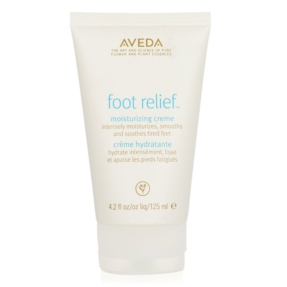 Aveda Foot Relief cream in a 125ml tube, designed to soothe tired feet with herbs and essential oils for ultimate comfort.