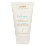 Aveda Foot Relief cream in a 125ml tube, designed to soothe tired feet with herbs and essential oils for ultimate comfort.