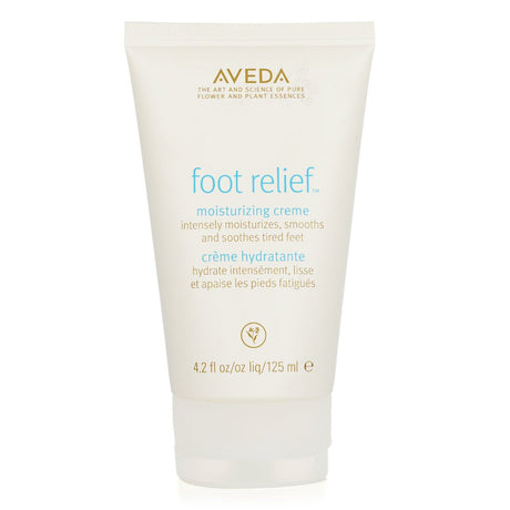 Aveda Foot Relief cream in a 125ml tube, designed to soothe tired feet with herbs and essential oils for ultimate comfort.