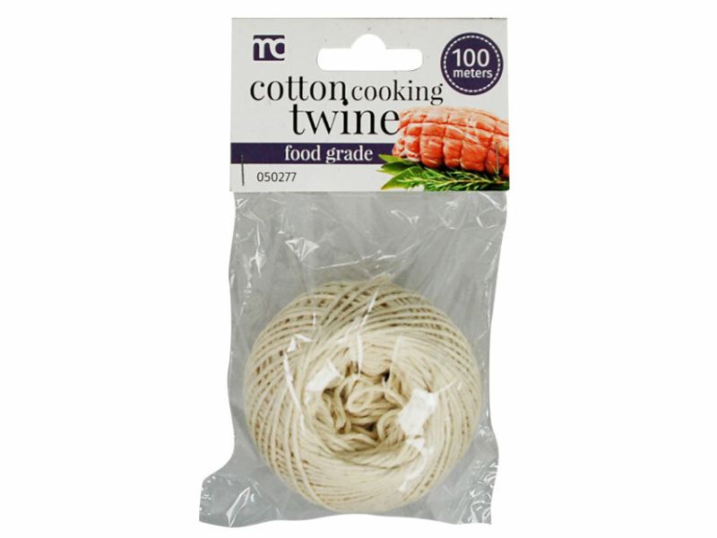 Premium 100m cotton cooking twine, ideal for trussing meats and crafting herb bundles, sold in bulk of 48 units.