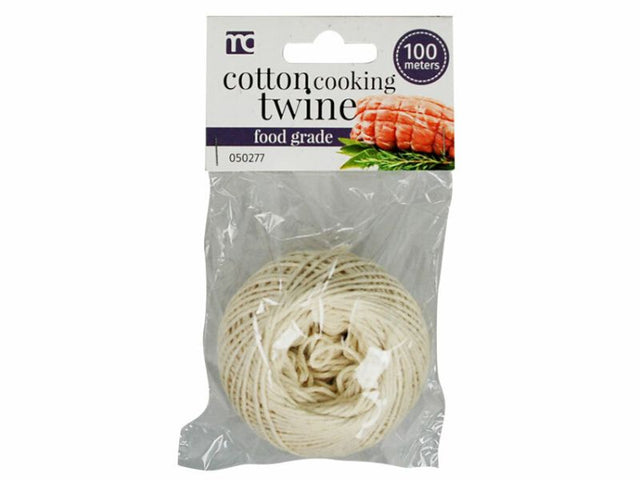 Premium 100m cotton cooking twine, ideal for trussing meats and crafting herb bundles, sold in bulk of 48 units.