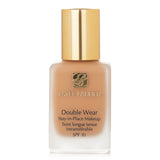 Estee Lauder Double Wear foundation in Shell Beige, offering medium coverage, semi-matte finish, and SPF 10 protection.