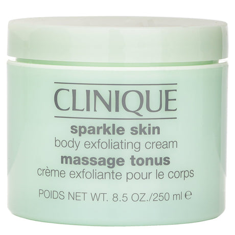 Clinique Sparkle Skin Body Exfoliating Cream 250ml for radiant, smooth skin; eliminates dullness and refines texture effectively.