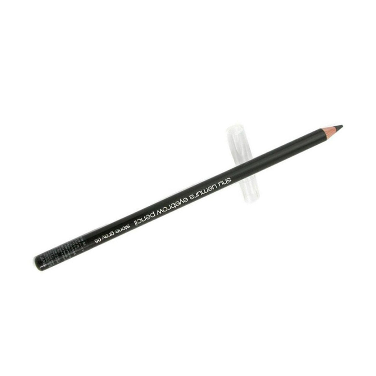 Shu Uemura H9 Hard Formula Eyebrow Pencil in #05 Stone Gray, offering smudge-proof, natural-looking brows with an oil-activated formula.