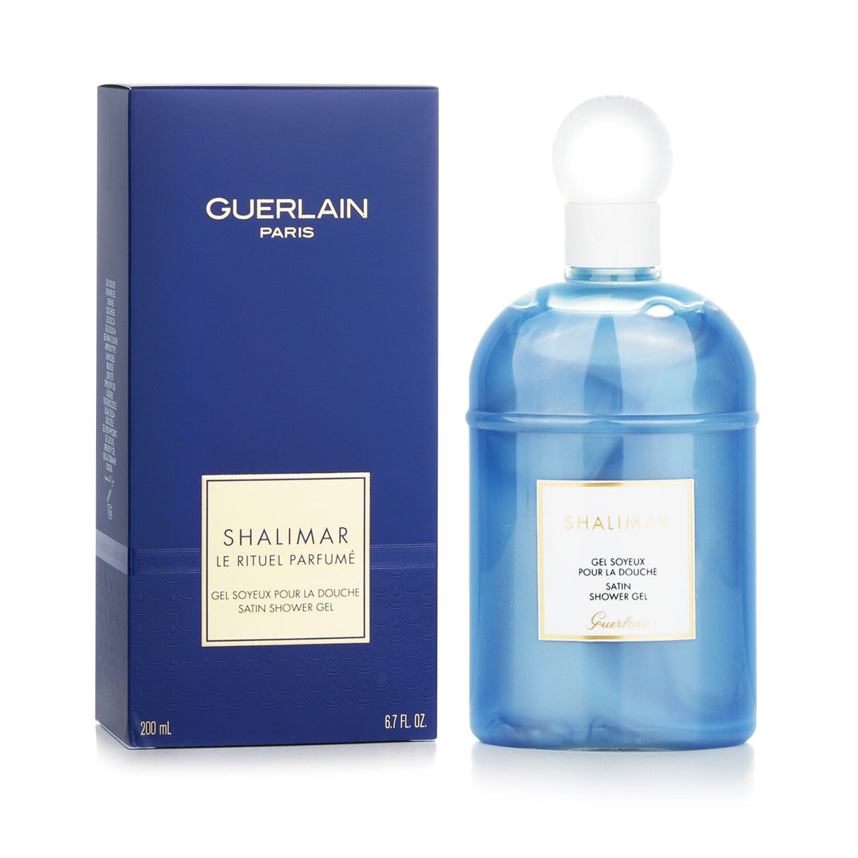 Guerlain Shalimar Satin Shower Gel 200ml: Luxurious body wash that hydrates, cleanses, and envelops skin in a refined scent.