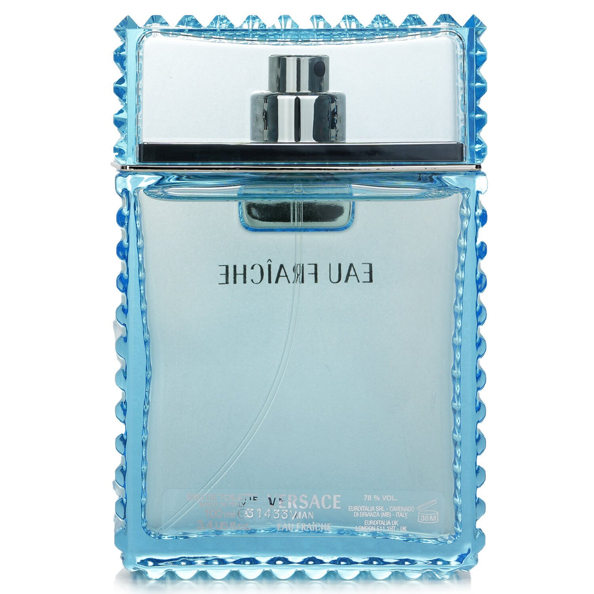 Versace Eau Fraiche Eau De Toilette Spray 100ml, featuring vibrant lemon and star fruit notes, ideal for confident men.