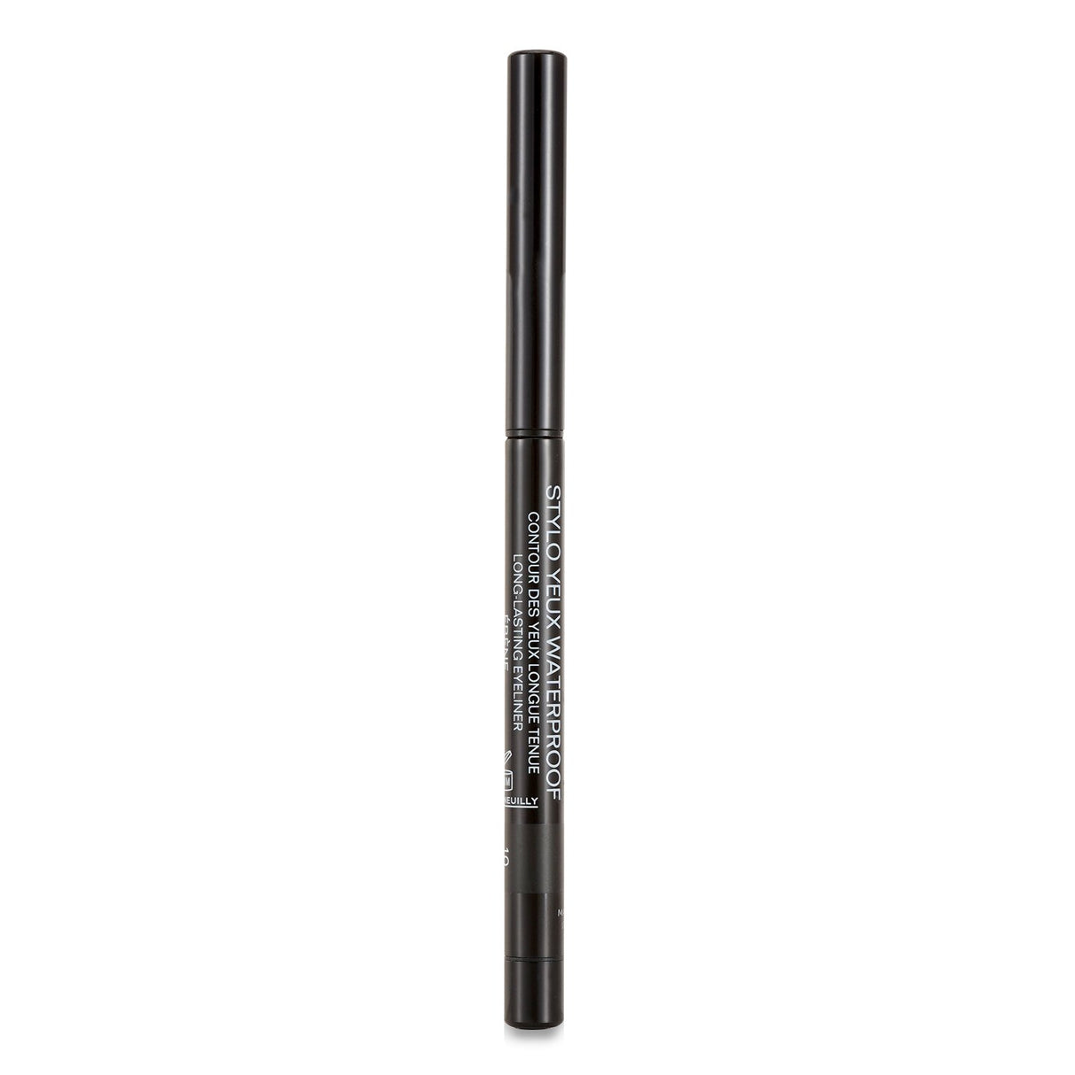 Chanel Stylo Yeux Waterproof eyeliner in #10 Ebene, delivers bold, long-lasting lines with a waterproof and smudge-proof formula.