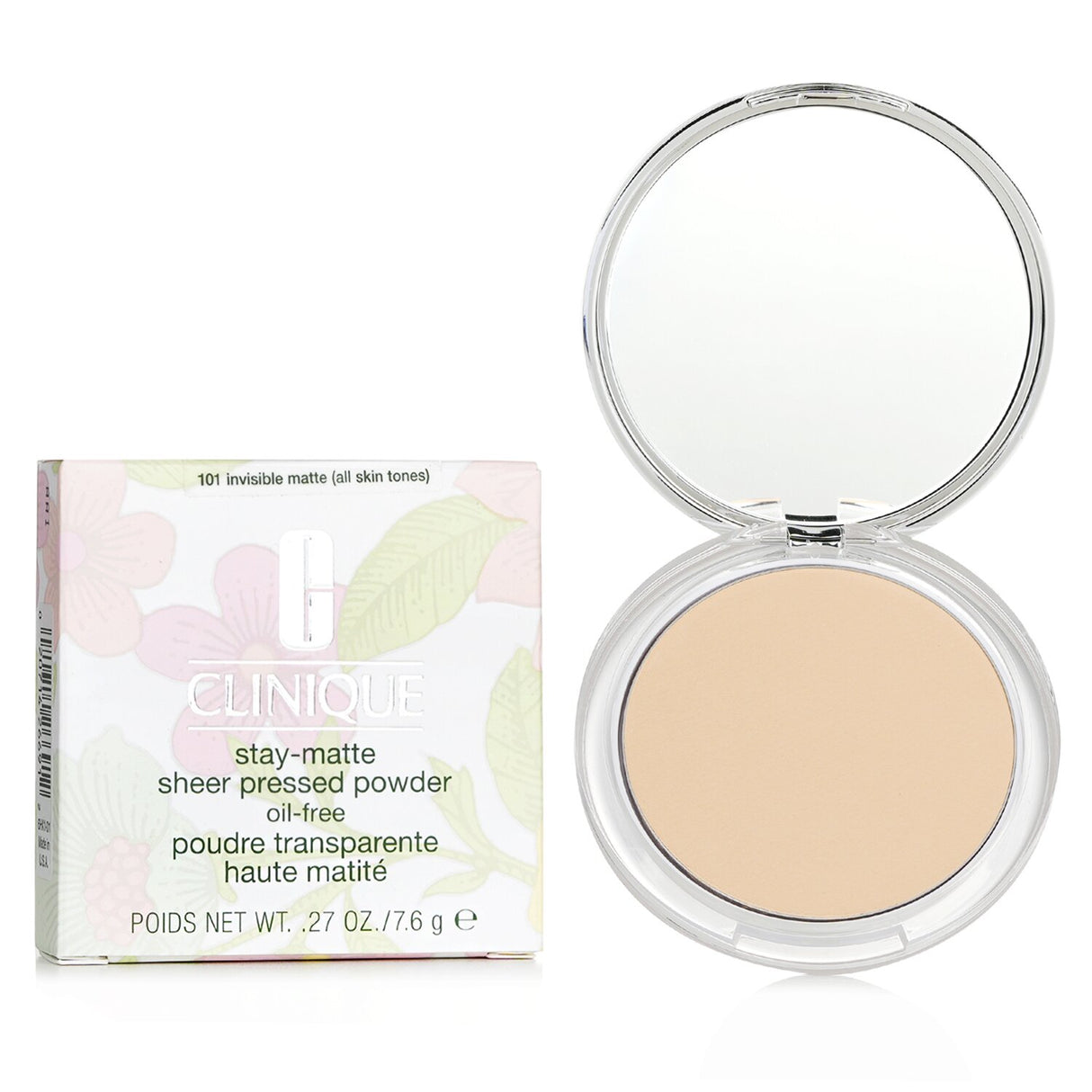 Clinique Stay Matte Powder Oil Free in No. 101 offers a natural, shine-free finish for oily and sensitive skin.