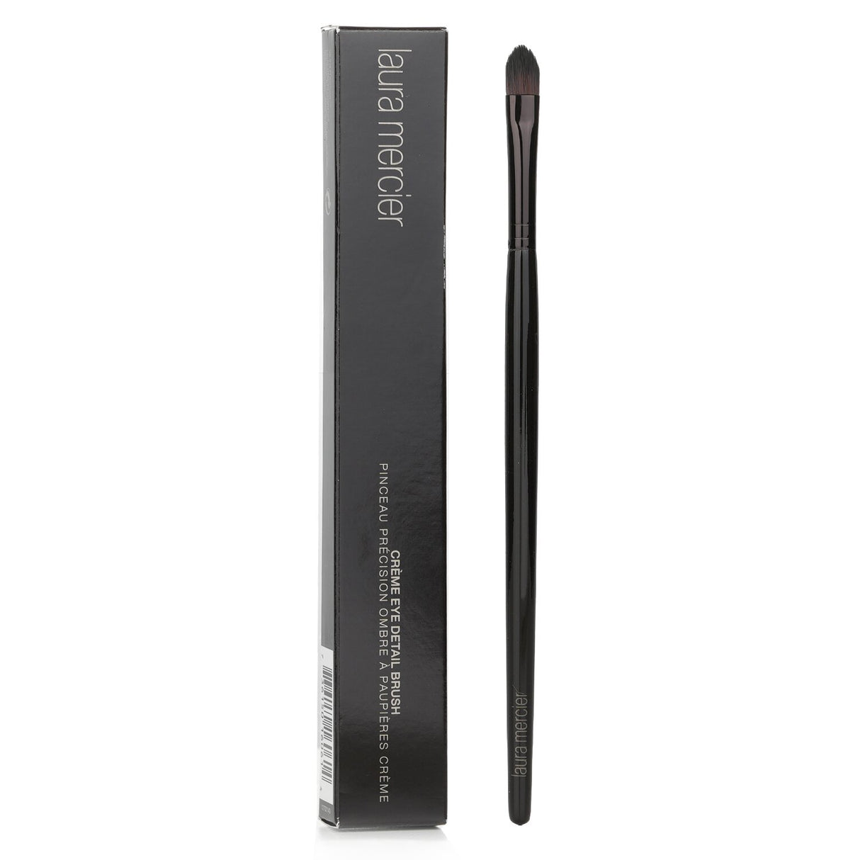 Laura Mercier long-handled eye detail brush with flat bristles for precise cream eye color application and intricate detailing.