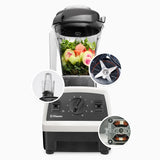 Vitamix Explorian E310 blender in white, featuring variable speeds, a self-cleaning function, and durable stainless-steel blades.