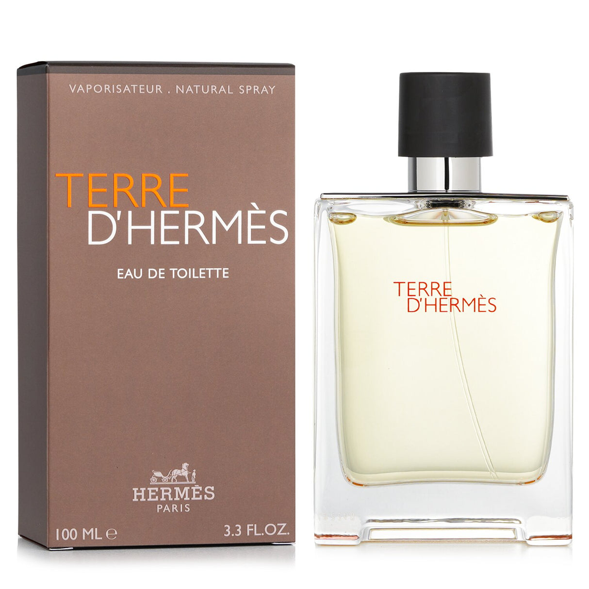 Hermes Terre D'Hermes Eau De Toilette Spray: 100ml fragrance blending citrus, spices, and earthy notes for a sophisticated scent.