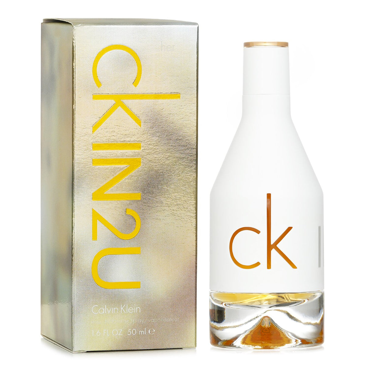 Calvin Klein IN2U Eau De Toilette Spray 50ml, a fresh floral scent with notes of Redcurrant, Bergamot, and Orchid for modern women.