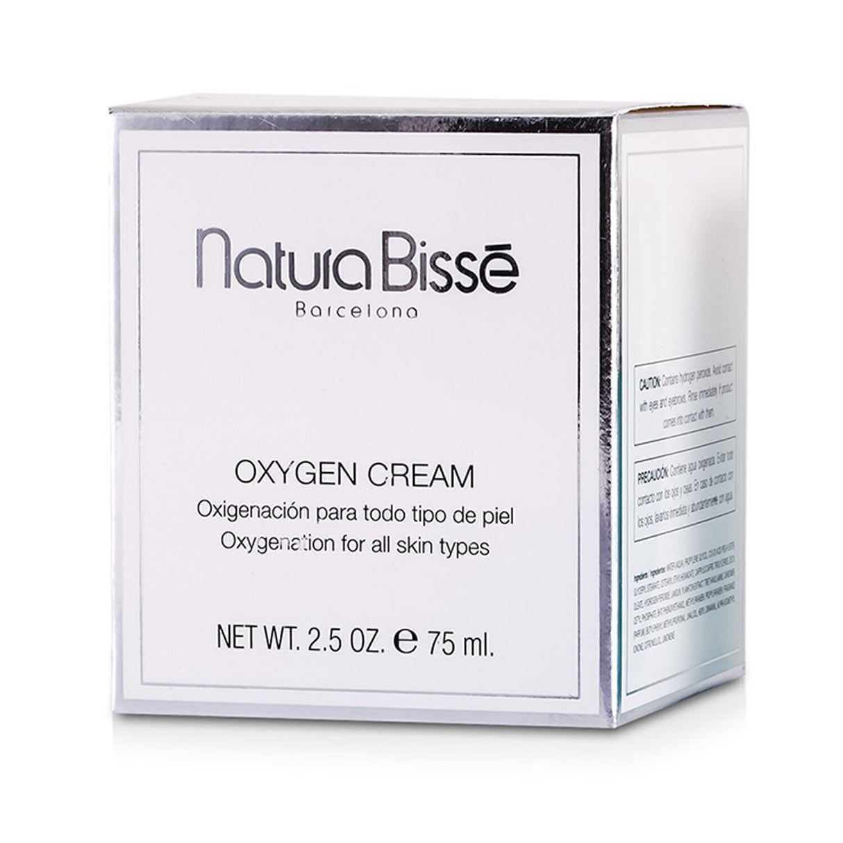 Natura Bisse O2 Oxygen Cream in a 75ml jar, revitalizing skin with oxygen, reducing impurities, and promoting radiant glow.