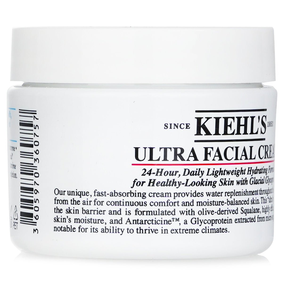 Kiehl's Ultra Facial Cream 50ml, a lightweight moisturizer providing 24-hour hydration, ideal for all skin types.