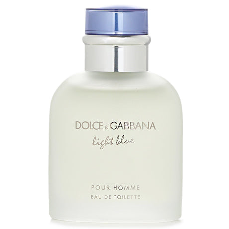 Dolce & Gabbana Homme Light Blue Eau De Toilette in 75ml, featuring refreshing citrus, aromatic woods, and sophisticated spice notes.