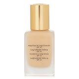 Estee Lauder Double Wear foundation in No. 17 Bone offers medium coverage, semi-matte finish, and is lightweight and oil-free.