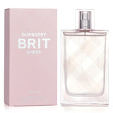 Burberry Brit Sheer Eau De Toilette Spray in a stylish 100ml bottle, featuring floral-fruity notes perfect for modern women.