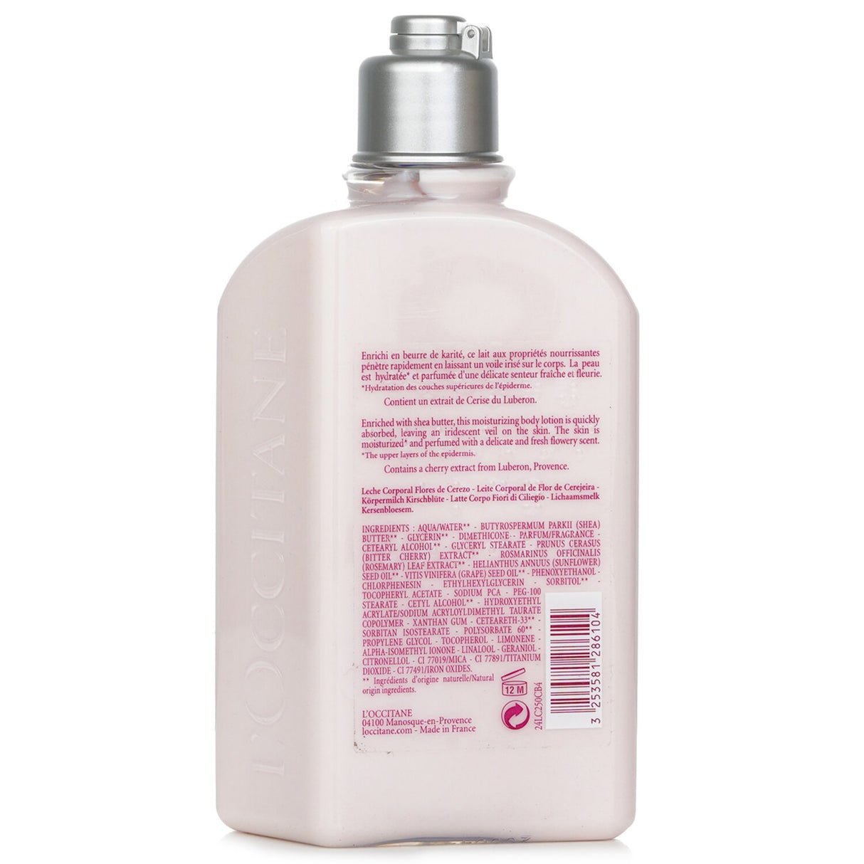 Lightweight body lotion with cherry blossom essence, providing moisture and an iridescent glow for smooth, supple skin.