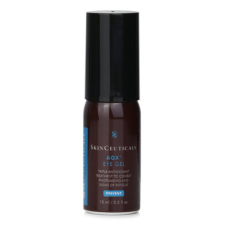SkinCeuticals Eye Gel with AOX+ in a 15ml tube, designed to reduce fine lines and enhance skin elasticity around the eyes.