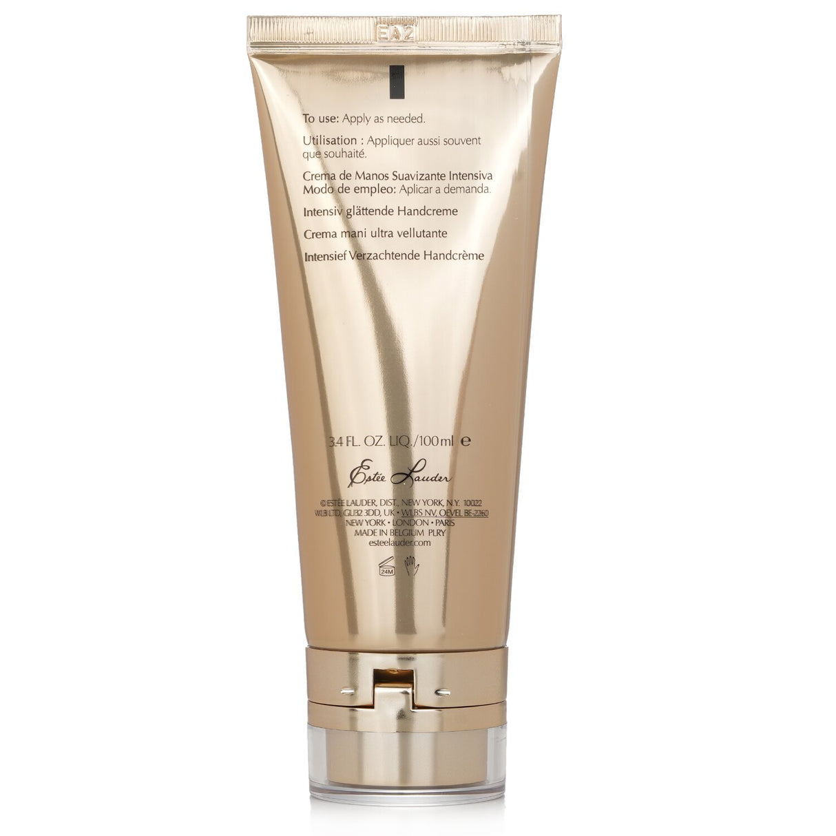 Luxurious Estee Lauder hand cream for deep hydration and smoother, younger-looking hands, 100ml size.