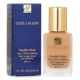 Estee Lauder Double Wear foundation in No. 37 Tawny, offering medium coverage, semi-matte finish, and SPF 10 in a portable 30ml size.