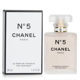 Luxurious Chanel No.5 Hair Mist in a 35ml spray, delivers a sensuous fragrance and hydration for all hair types.