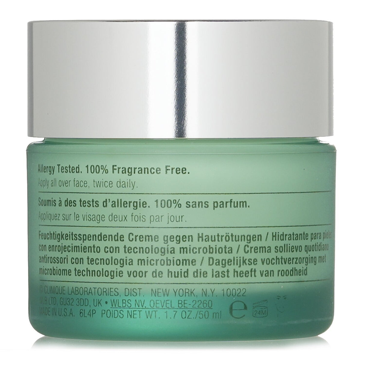 Clinique Redness Solutions Daily Relief Cream in a 50ml jar, calming redness and irritation for sensitive skin.