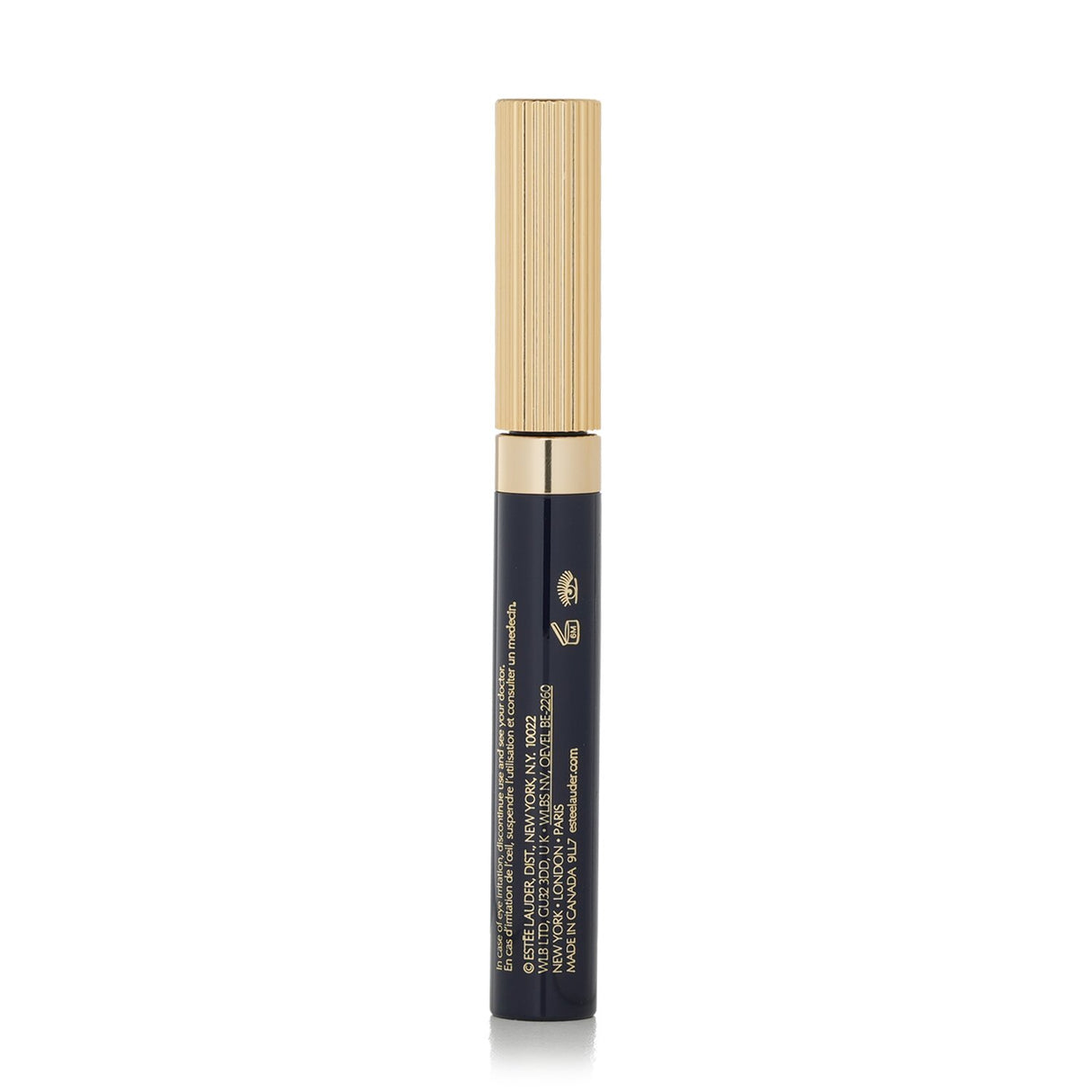 Estee Lauder Double Wear Zero Smudge Lengthening Mascara in #01 Black, delivering 15-hour smudge-free, glossy lashes.