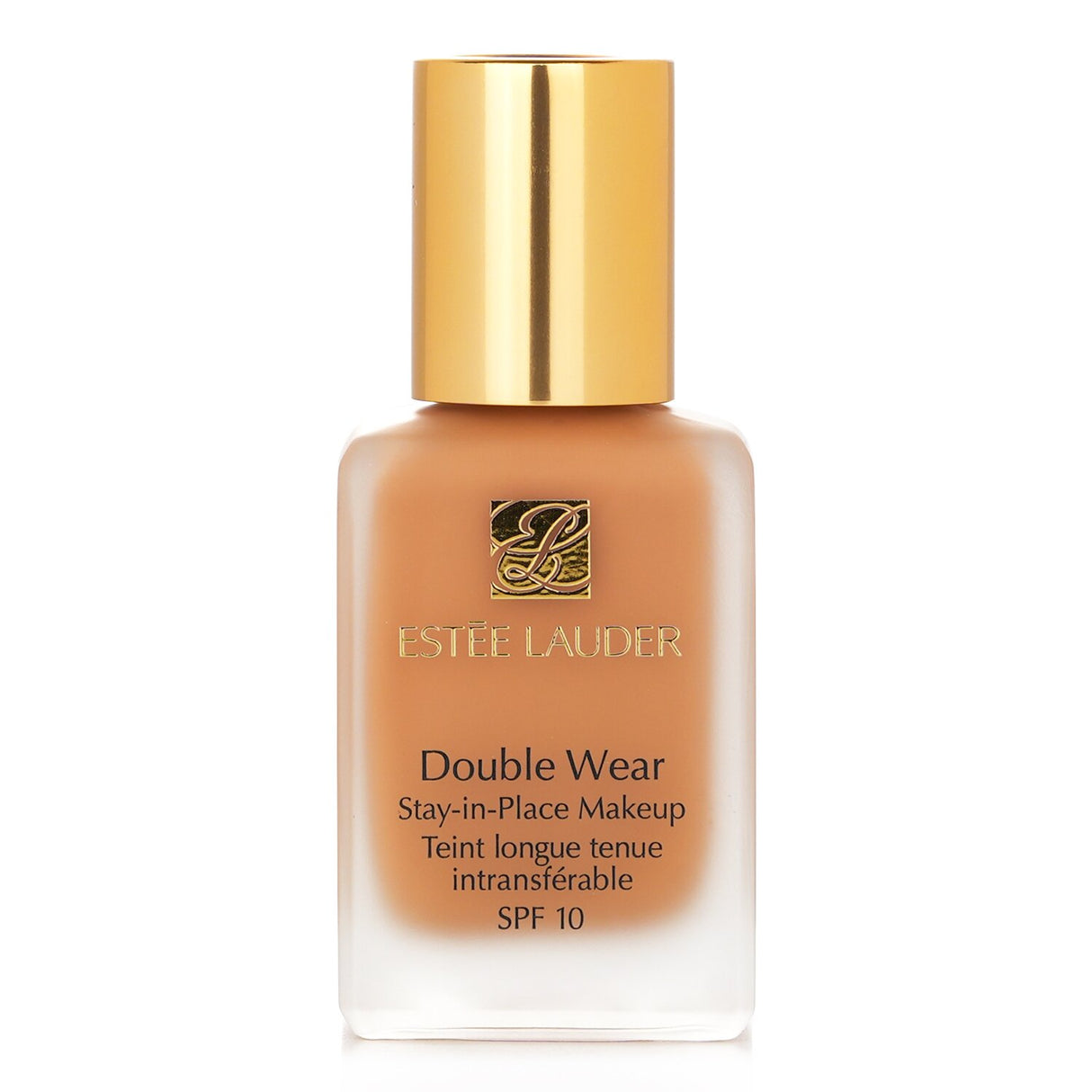 Estee Lauder Double Wear foundation in No. 42 Bronze offers medium coverage, a semi-matte finish, and SPF 10 protection.