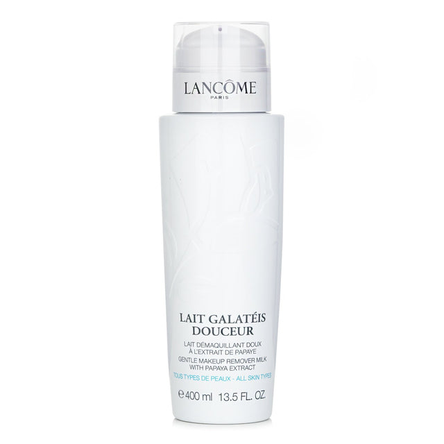 Ultra-light Lancome Galateis Douceur lotion (400ml) effortlessly removes makeup and impurities, leaving skin fresh and radiant.