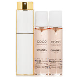 Chanel Coco Mademoiselle Twist & Spray: luxurious floral fragrance in 3 convenient 20ml bottles, perfect for any occasion.