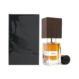 Elegant 30ml Nasomatto Duro Extrait De Parfum for men, combining rich hardwoods, leather, and spices for a bold fragrance experience.