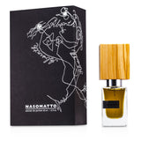 Nasomatto Absinth Extrait De Parfum Spray in a 30ml bottle, featuring earthy notes of rum, vanilla, and fresh greens for gentlemen.