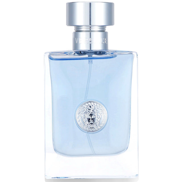 Versace Pour Homme Eau De Toilette Spray in a stylish 50ml bottle, featuring a dynamic woody-spicy fragrance for modern men.