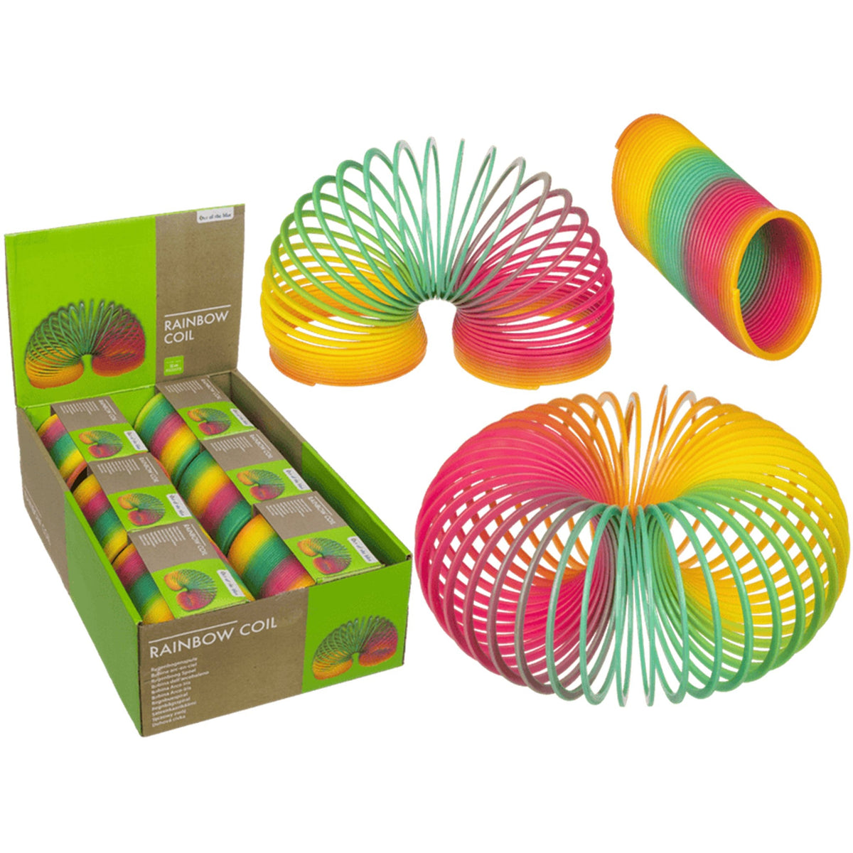 Rainbow Slinky Coil Spring Toy Display 6pc