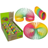 Rainbow Slinky Coil Spring Toy Display 6pc