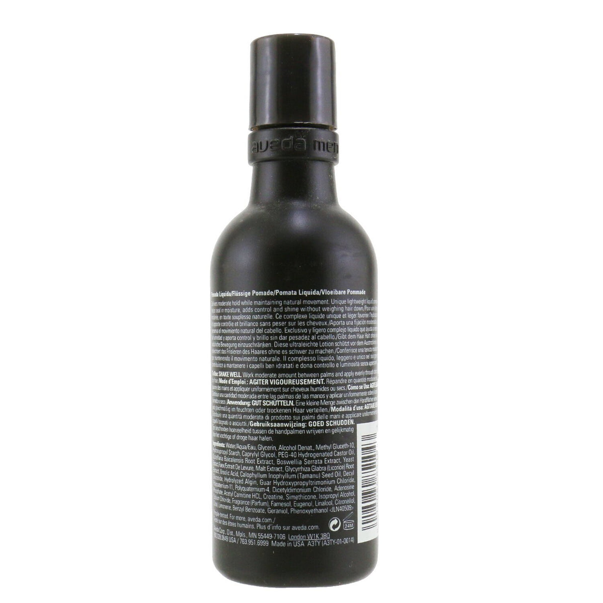 Lightweight Aveda Men Pure-Formance Liquid Pomade providing moderate hold, shine, and moisture with a refreshing citrus aroma.