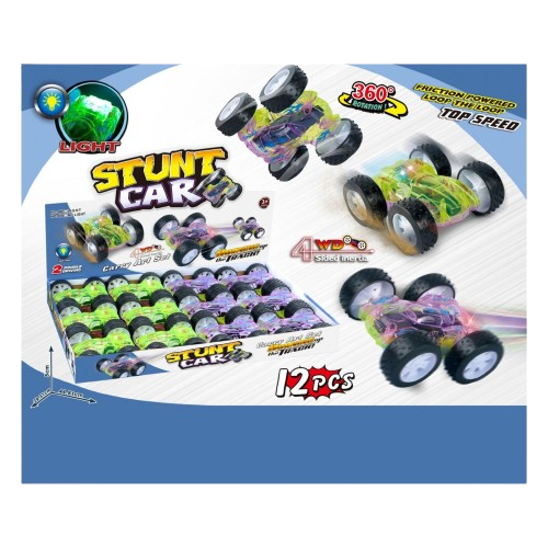 360 Stunt Car with Lights Display - 12pcs