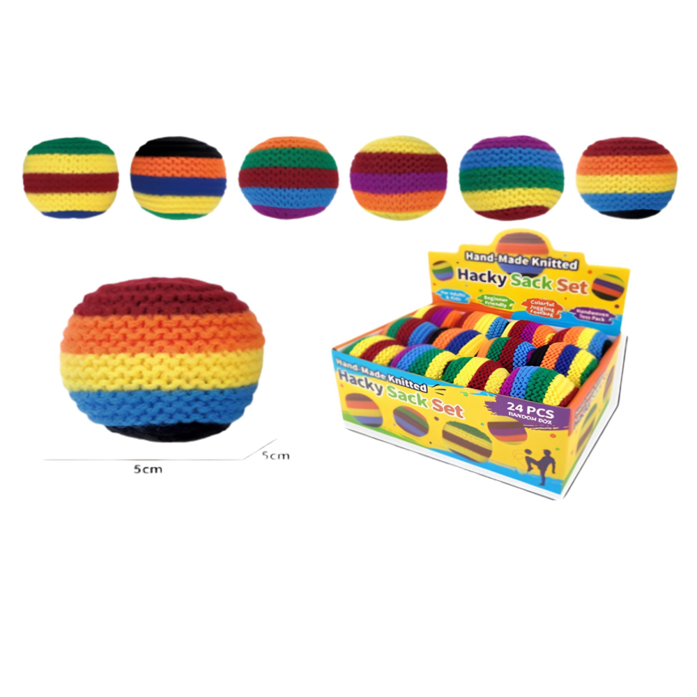 Handmade Knitted Hacky Sack Display 24pc