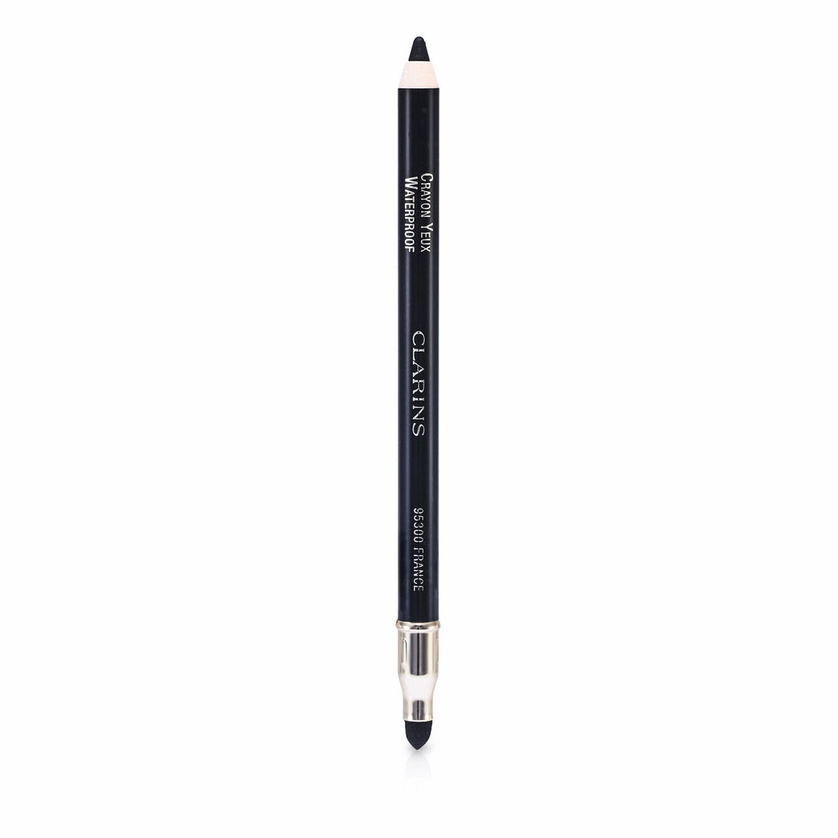 Clarins Waterproof Eye Pencil #01 Black, a creamy, long-lasting pencil for precise eyeliner or blended eyeshadow looks.