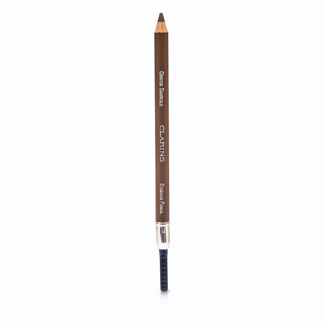 Clarins Eyebrow Pencil in #03 Soft Blonde for naturally defined brows, easy application, and a subtle feathered look.