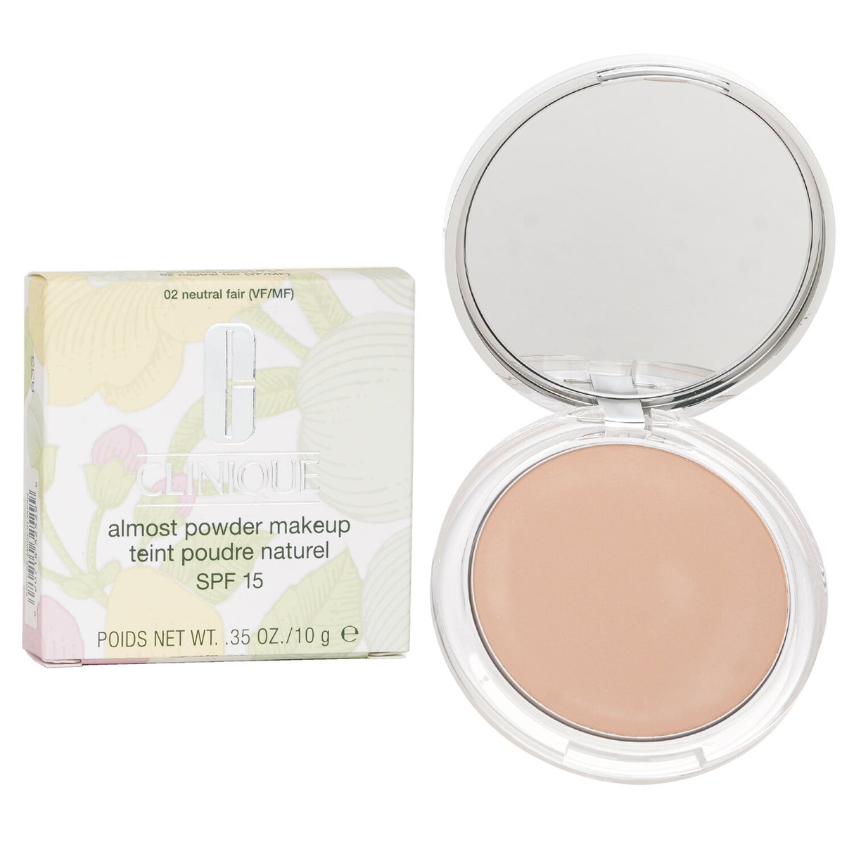 Clinique Almost Powder MakeUp SPF 15 in No. 02 Neutral Fair, lightweight foundation for a natural, flawless complexion.