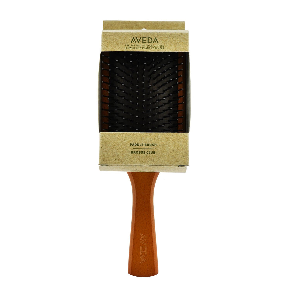 Aveda Wooden Paddle Brush with extended bristles for gentle scalp massage and effortless detangling of all hair types.